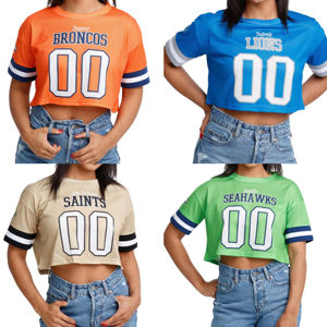 Camisetas de equipo de fútbol americano recortadas de malla personalizadas, camisetas cortas sublimadas deportivas, ropa de calle, camiseta de fútbol Retro americana - Product Image 4