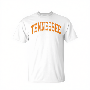 T-Shirt Vintage Retrò Arancione e Bianca Tennessee con Design Promozionale del Logo TN - Product Image 2