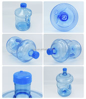 Bouteille d'eau en plastique transparente de 11,3 L, 15 L, 18,9 L, 5 gallons, 19 L, avec poignée, pour la vente en gros directe usine