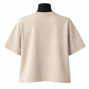 Camiseta de Algodón Extra Grande Personalizada al por Mayor, Color Beige, Unisex, Manga Corta, con Estampado Gráfico, Estilo Urbano - Product Image 2