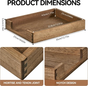 Plateau de service rond en bois Divris DR-819 avec vase et bougies, finition polie, sans danger pour les aliments, décoratif pour usage résidentiel - Product Image 5