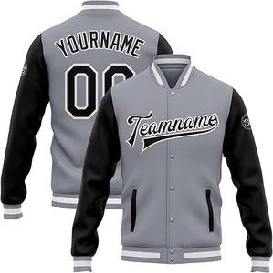 Chaqueta universitaria de Estilo Vintage personalizable para invierno 2025 ropa urbana con cuello levantado y gráficos personalizados - Product Image 1