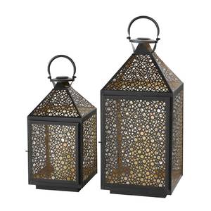 Bougeoir en forme de lanterne noire, décoration de la maison, décoration du salon, bougeoir en verre, décoration de la maison, centres de table de mariage, fait à la main - Product Image 2