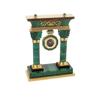 Reloj de mesa de malaquita, reloj despertador decorativo de pared de diseño Retro Vintage para venta de hogar, lujo antiguo hecho a mano - Product Image 3