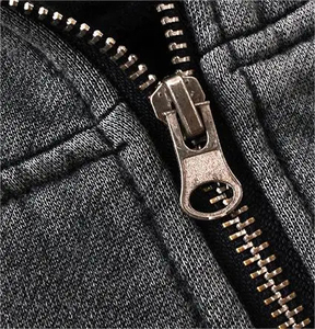 Última moda personalizada estilo de la calle 100% algodón lavado ácido cremallera completa Sudadera con capucha de los hombres Diseño personalizable con su propio logotipo - Product Image 6