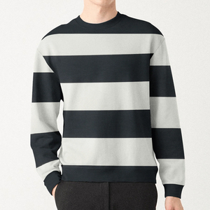 Sudaderas de Cuello Redondo para Hombre en Material de Felpa/Algodón - Impresión Digital de Invierno, Teñido Liso, Alta Calidad, 2 Piezas, Precio Bajo - Product Image 2