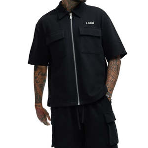 Ensemble décontracté 2 pièces pour homme, été 2025, respirant, anti-rétrécissement, coupe ample, t-shirt à manches courtes et short, grande taille - Product Image 1