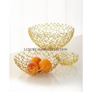 Elegante y nueva cesta de frutas y pan de hierro con detalles decorativos diseñados para crear un ambiente cálido en su cocina - Product Image 5