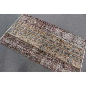 พรมขนาด 3x5.1 ฟุต, พรมวินเทจตุรกี, พรมลายทางสีน้ำตาล - Product Image 3