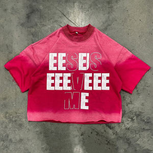 T-shirts pour hommes surdimensionnés à la mode, vente chaude, coupe ample, haute qualité, respirant, décontracté, anti-froissement, tissu 100% coton - Product Image 2