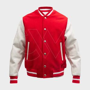 Vente en gros Veste Letterman Varsity à manches en cuir uni personnalisée de haute qualité pour hommes - Product Image 4