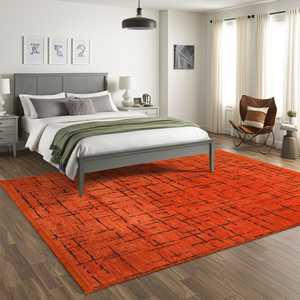 Alfombra Naranja Lavable a Máquina Netline Home NT201, Material de Chenilla Suave, 160x230cm - Product Image 2