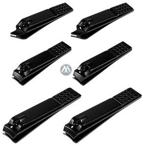Ensemble de coupe-ongles Ultra Sharp 6pcs pour hommes en acier inoxydable noir avec coupe-ongles à lame incurvée - Product Image 1