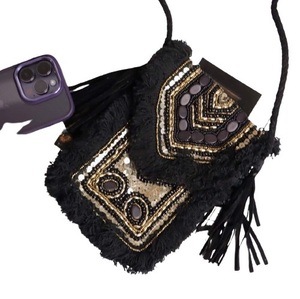 Bolso de mano de noche de lona con cuentas personalizado de lujo con cadenas decoración de borlas para Bodas de mujeres al por mayor Guru Kirpa Exports - Product Image 4