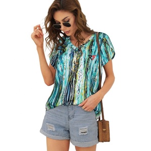 Custom <b>Women</b> T Shirts Sublimation Pattern Design Long Sleeve Crop <b>Top</b> Shirts For <b>Women</b> Made in Pakistan - Product Image 1