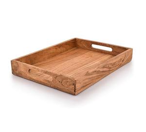 Bandeja Moderna Hecha a Mano de Madera de Mango y Acacia, Apta para Lavavajillas, Flexible, para una Sola Porción, con Asas para Alimentos, Hogar, Cocina, Escritorio, Comedor - Product Image 1