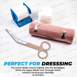 Tijeras de vendaje Lister de Enfermería de 5,5 "con mango de Color de patrón surtido de Vaslcare New 2025 Patterns Dressings Nurse Scissor - Product Image 2