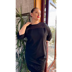 Vestido de Talla Grande con Adornos de Lentejuelas Negro - Product Image 2
