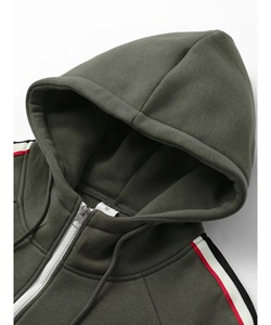 ชุดกีฬา ชุดออกกำลังกาย ชุดลำลอง ชุดวอร์มฤดูหนาว คุณภาพสูง รับผลิตตามแบบ (OEM) ออกแบบเองได้ เสื้อฮู้ดแขนยาวตัดสี ชุดเซ็ต 100% - Product Image 3