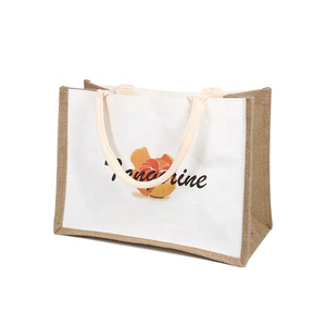 Sac fourre-tout en jute rayé écologique personnalisable de qualité supérieure Sacs à provisions de transport à bandoulière écologiques pour un usage quotidien - Product Image 4