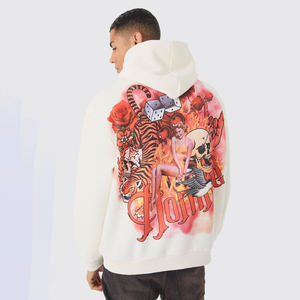 Sudadera con capucha con patrón lavado ácido Retro para hombre de marca personalizada nueva tendencia 100% algodón polar invierno talla 3XL sin cordón - Product Image 3