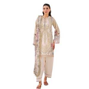 Vestidos casuales de tela transpirable Salwar Kameez para mujer Estilo pakistaní Formal de 3 piezas de talla grande - Product Image 1