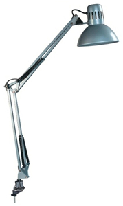 Lampada da architetto Flexo con pinza in argento E27 (F-BRIGHT 1900025-PL) - Product Image 1