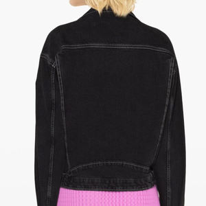 Vêtement de rue, veste en jean pour femme sur mesure, respirante et coupe-vent de qualité supérieure, design élégant avec col rembourré pour l'hiver - Product Image 2