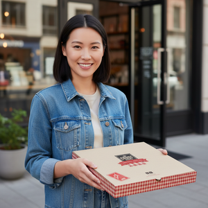 Caja de Pizza Corrugada Reciclable Ecológica Premium para Empaque de Pizza Caliente y Fresca con Revestimiento Resistente a la Grasa - Product Image 5