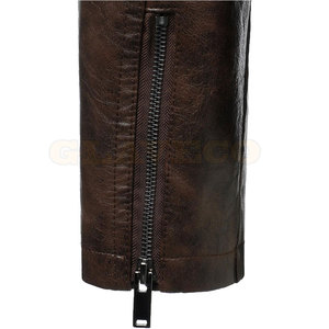 Factory Manufacturer Custom Design Men's <b>Winter</b> <b>Leather</b> <b>Jacket</b> Stand Collar Front Comfortable Street Wear Waterproof Breathable - Product Image 4