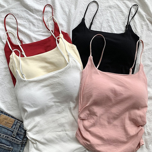 Camiseta sin mangas transpirable ajustada larga para mujer, almohadilla de sujetador incorporada, bordado de Color personalizado, capas para usar solo, puro lujurioso - Product Image 3