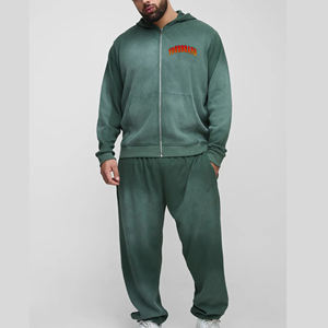 Conjunto Deportivo con Capucha y Estampado OEM Lavado Ácido, Conjunto Deportivo Holgado con Hombros Caídos, 100% Algodón Felpa, Ropa Urbana Transpirable - Product Image 1