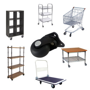 1.5 pouces tout noir en caoutchouc thermoplastique roue roulette haut électro noir plaque acier matériel léger roulement à billes meubles - Product Image 6