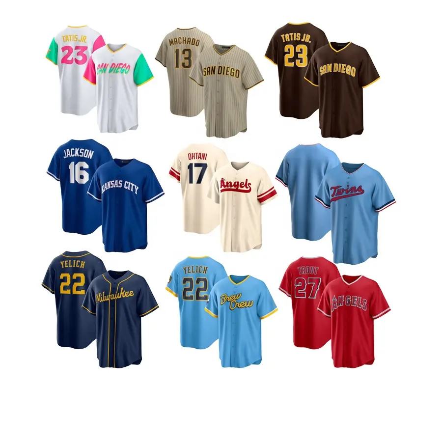 Grosir Asli Los Angeles Royals Jersey Baseball Marlin Brewers Padres mlbing kemeja bordir kustom dijahit