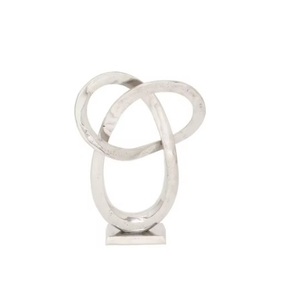 Sculpture en métal poli moderne en aluminium fait main pour mariage et voyage - Product Image 1