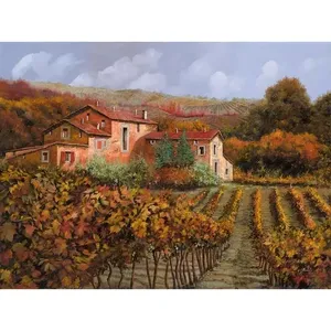 Carrelage de Céramique Murale Dosseret Montalcino Vignobles en Toscane Italie Vin Thème Murale - Product Image 1