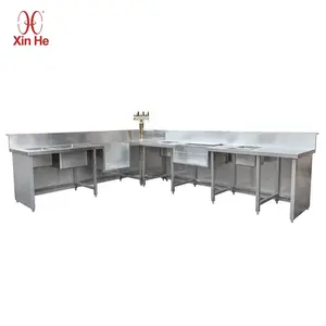 Equipo de bar personalizado, mesa de trabajo de tienda de té de leche, contador de té de burbujas, mesa de preparación de acero inoxidable