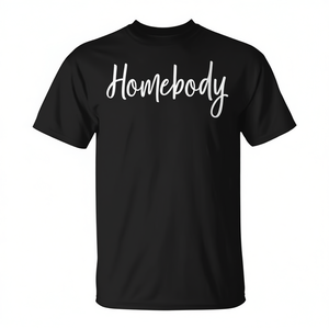 T-shirt Homebody noir à col rond unisexe taille adulte Small Medium Large Extra Large - Product Image 2