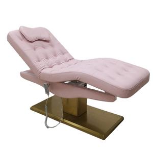 Qunpeng 2023 nouveau lit de spa en or Offre Spéciale lit d'extension de cils incurvé cosmétique <span class=keywords><strong>table</strong></span> de massage électrique lit de traitement médical - Product Image 1