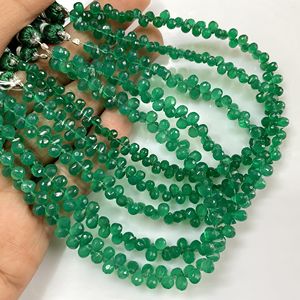 ลูกปัดมุกพลอยสีเขียวธรรมชาติทรงหยดน้ำ - Product Image 1