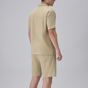 Ensemble homme en coton de haute qualité, logo personnalisé, short respirant, ensemble décontracté t-shirt à manches courtes et short, ensemble 2 pièces pour homme - Product Image 2