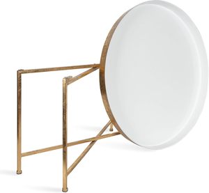 Mesa de Centro Redonda de Metal de Estilo Moderno y Glamuroso: Mesa de Centro Circular de Metal Moderna: Mesa de Acento para Interiores y Exteriores - Product Image 4