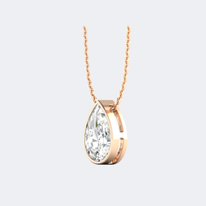 1.00CTW Pear Cut Bezel <b>Set</b> Solitaire Pendant Necklace Lab Grown Diamond D E F Color VVS VS <b>Gold</b> White <b>Rose</b> <b>Gold</b> Women <b>Jewelry</b> - Product Image 4