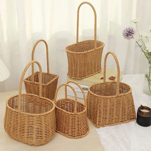 Panier en rotin décoratif de forme ovale avec poignée latérale, dernière arrivée de luxe, moderne, best-seller, traditionnel - Product Image 4