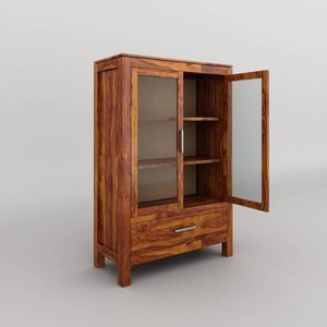 Gabinete multiusos para dormitorio, sala de estar, estudio, de madera maciza Bar | Estantería/gabinete de cocina | Acabado mate miel - Product Image 1