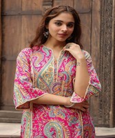 NOUVEL ARRIVÉ SOIE IMPRIMÉE SOIE SALWAR KAMEEZ CASUAL WEAR COULEUR ROSE PRIX DE GROS VÊTEMENT ETHNIQUE