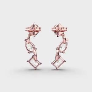 ต่างหูเพชรแบบผสมผสานคุณภาพดีที่สุดสำหรับงานแต่งงานงานเลี้ยงหรือของขวัญสำหรับผู้หญิง - Product Image 2