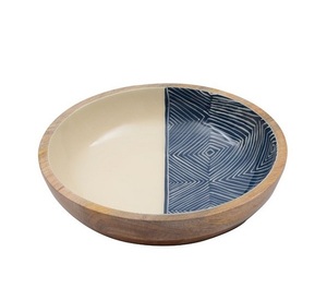 Bol en bois écologique, durable, de haute qualité, au design moderne, imprimé décoratif, pour la maison, l'hôtel et le restaurant, idéal pour servir des salades - Product Image 5