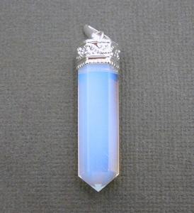 จี้คริสตัลโอปอลทรงดินสอจุดเคลือบเงาความรักสร้อยคอพลอยธรรมชาติแกะสลักสำหรับการตกแต่งบ้าน - Product Image 5