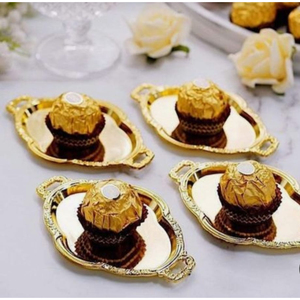 Bandeja para servir chocolate de gran tamaño de metal de calidad de lujo, diseño único, decoración de Ramadán, dátiles de chocolate, bandeja para servir serpientes - Product Image 2